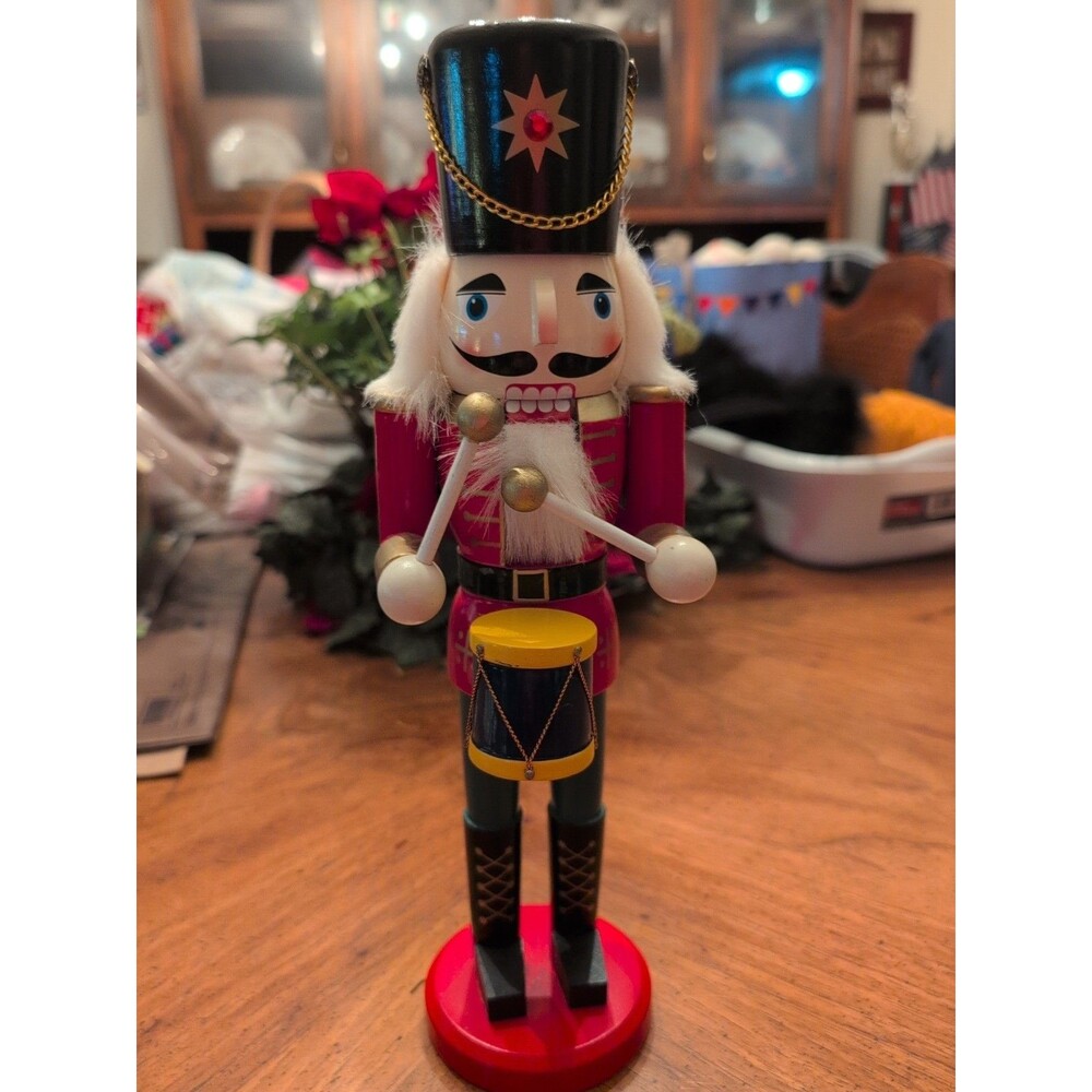 Hobby Lobby 2017 Traditional Wooden Drummer Nutcracker – 12” Tall – Christmas
